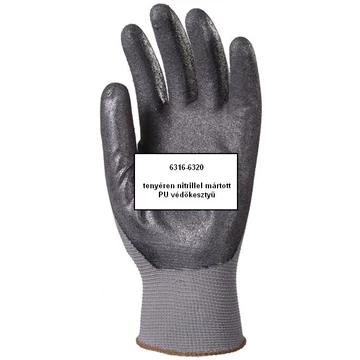 Kesztyű poliamid mikro-habosított nitril tenyérrel fekete 6