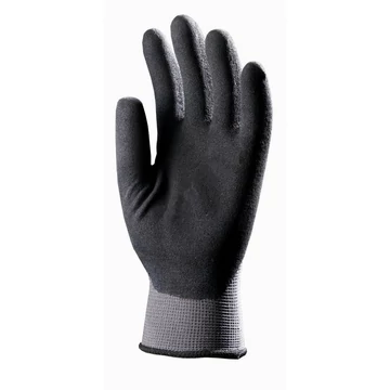 Kesztyű latex mártott nylon szürke 9