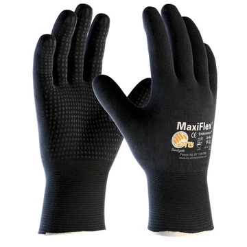 Kesztyű ATG (34-847) Maxiflex Endurance nitril hab bevonatú pontokkal black 11