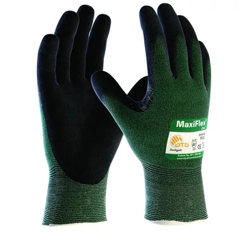 Kesztyű ATG (34-8743) Maxiflex Cut vágásálló precíziós tenyérmártott green/black 11