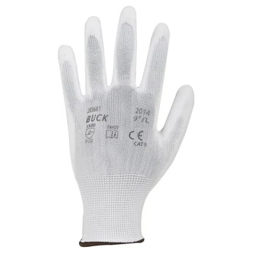 Kesztyű Buck kötött PU bevonattal white XS