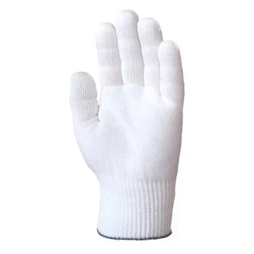 Kesztyű elasztikus kézre simuló háromszálas kötött vékony poliamid fehér 7