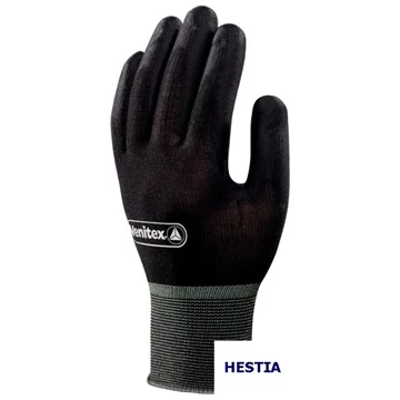 Kesztyű PU mártottság tenyéren/ujjakon 15-ös szemszám (100%kötött poliamid) black 07