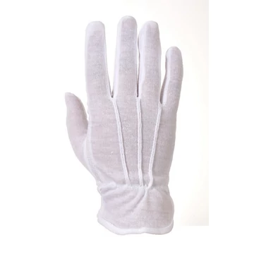 Kesztyű Mikropontozott 100%pamut kockás PVC pontozással fehér L