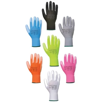 Kesztyű PU tenyérmártott szürke M