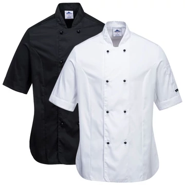 Kabát séf Rachel női rövidujjú fehér XXL