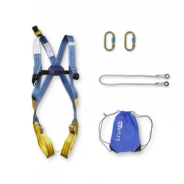 Testheveder szett Irudek Sekuralt Roque Nublo light plus 2 + 981 karabiner 10150 statikus kötél, kék/sárga, L-XL