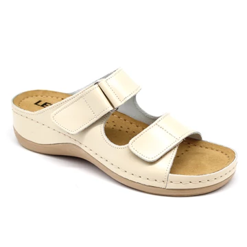 Papucs 905 Leon Comfort női bőr, bézs, 39