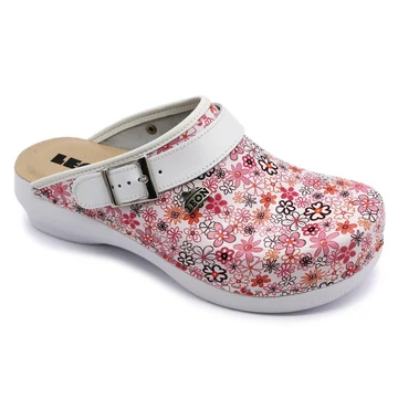 Klumpa PU101 Leon Comfort női bőr, rose-viragos, 36