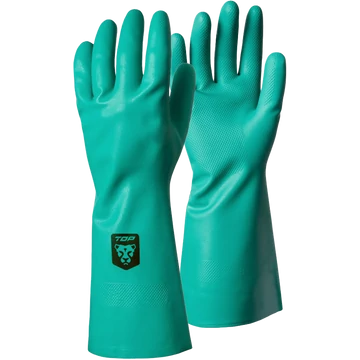 TOP NISTORM nitril védőkesztyű zöld színben, strapabíró munkakesztyű