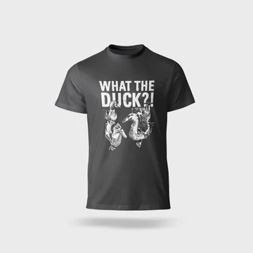 TOP What The Duck szürke pamut póló humoros grafikával