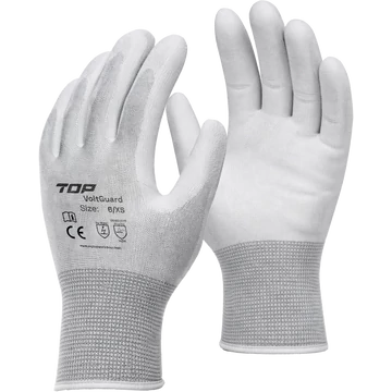 PU mártott poliészter kesztyű szénszállal TOP VOLTGUARD