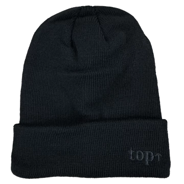 TOP CAP Black klasszikus kötött akril sapka