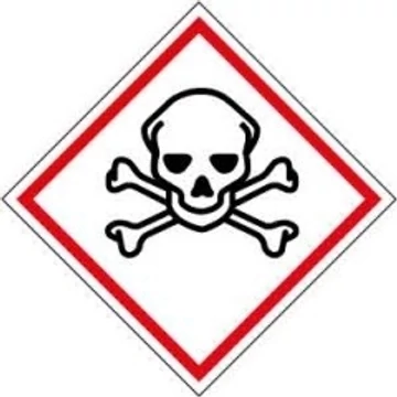 GHS piktogram, Mérgező, nagyon mérgező anyag, 20x20mm