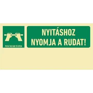 NYITÁSHOZ NYOMJA A RUDAT, Utánvilágító öntapadó, 300x150