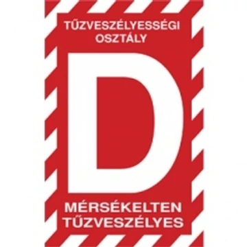 Tábla TUT 009001 Öntapadó 160x250 (D tűzveszélyességi osztályba sorolt helyiség)