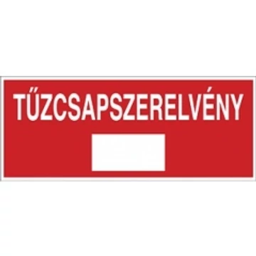 Sorozattábla, "Tűzcsapszerelvény", PVC, 250x100