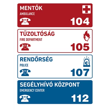 SEGÉLYKÉRŐ TELEFONSZÁMOK, vinil öntapadó, 150x200