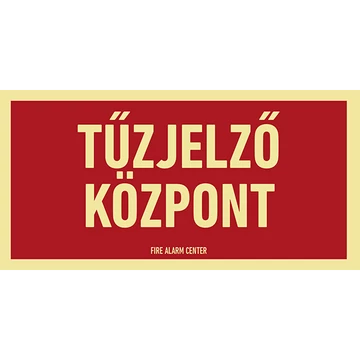 TŰZJELZŐ KÖZPONT, Utánvilágító öntapadó, 300x150