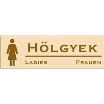 Tábla, öntapadó, 250x80, három nyelvű, HÖLGYEK felirat