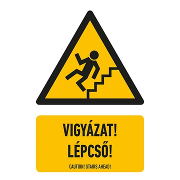 VIGYÁZAT! LÉPCSŐ!, PVC 1 mm, 160x250