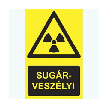 Tábla Sugárveszély felirattal PVC 1mm 160x250