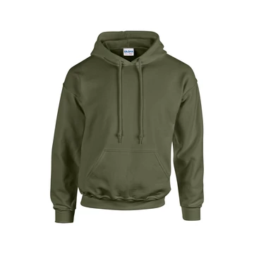 Pulóver (Gildan Heavy Blend) férfi kapucnis unisex, military green, 2XL