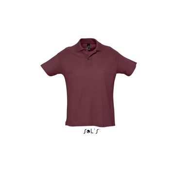 Póló Sols Summer II galléros férfi (100%pamut 170g/m2) burgundy, M