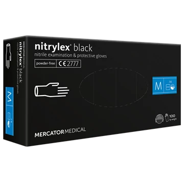 Nitrylex Black púdermentes nitril egyszer használatos kesztyű, 100db / doboz