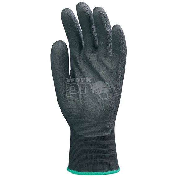 Kesztyű poliamid habosított PVC tenyér fekete 9