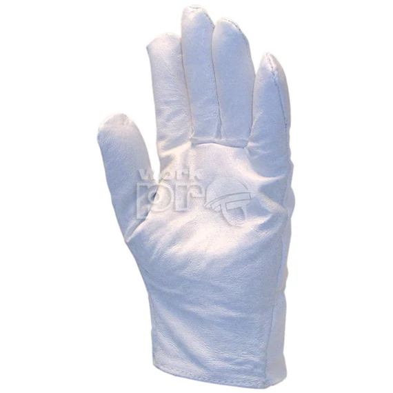 Kesztyű puha színsertés vászon kézhát csuklógumival fehér 9