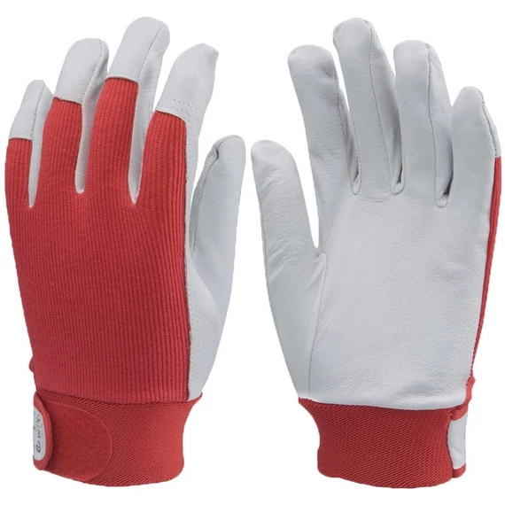 Kesztyű puha színsertés vászon kézhát elasztikus piros 8