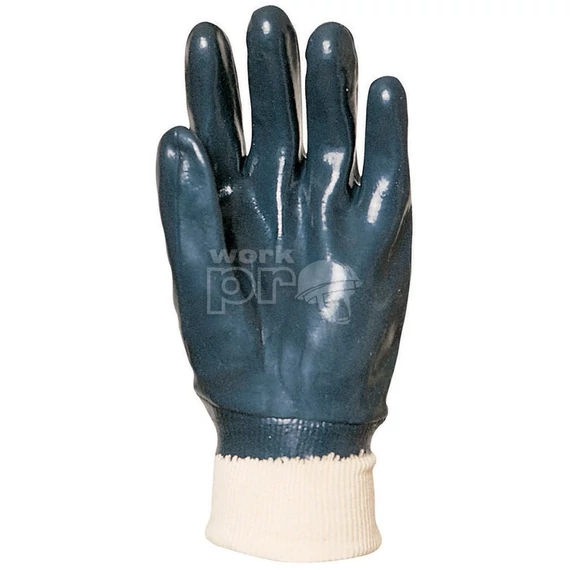 Kesztyű Eurotril kétszer kézháton mártott nitril gumis kék 8