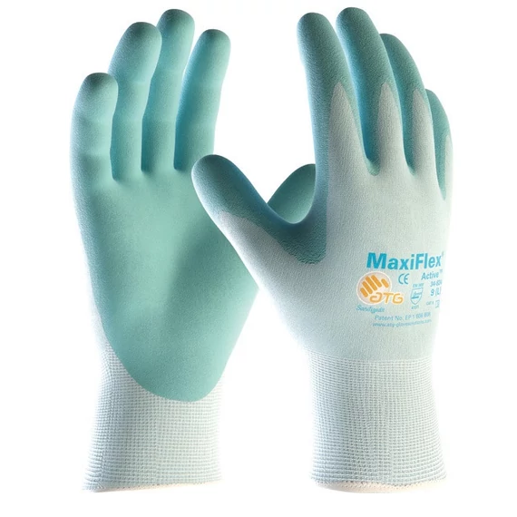 Kesztyű ATG (34-824) Maxiflex Active tenyér mártott szerelő lightblue 06