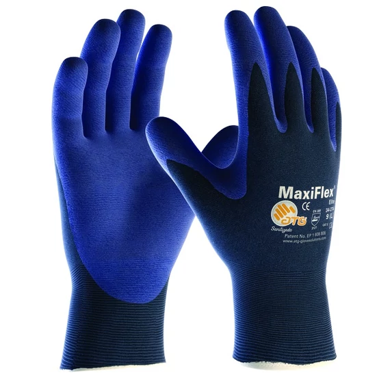 Kesztyű ATG (34-274) Maxiflex Elite tenyérmártott ultra vékony könnyű blue 05