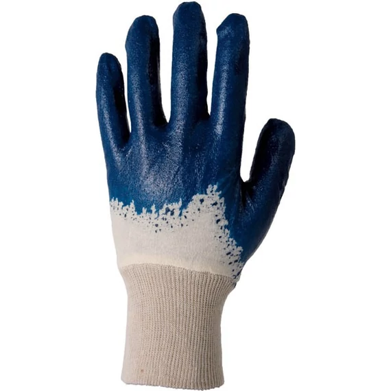 Kesztyű Houston kötött pamut 3/4 részben mártott nitril bevonattal blue 07