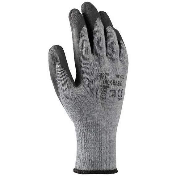 Kesztyű Dick Basic kötött latex bevonattal black 08