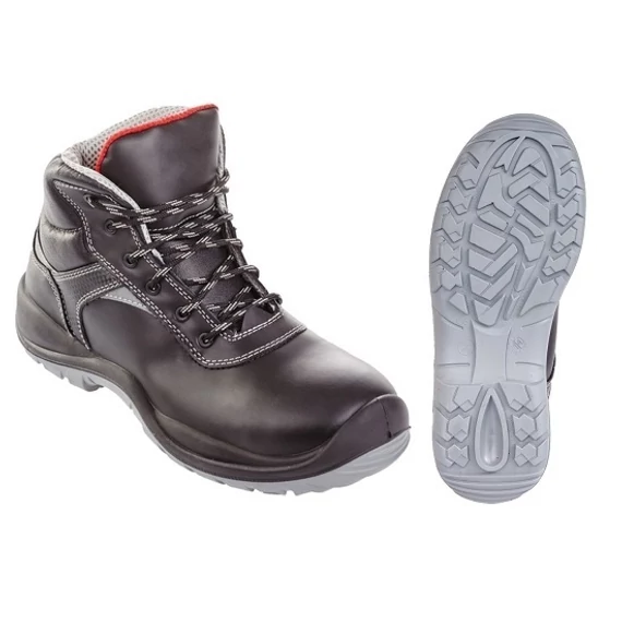 Bakancs Orion S3 CK színbőr lábujjvédő/talplemez szellőző black/grey/red 37