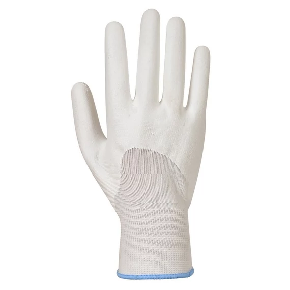 Kesztyű PU ökölcsontig mártott, fehér, L
