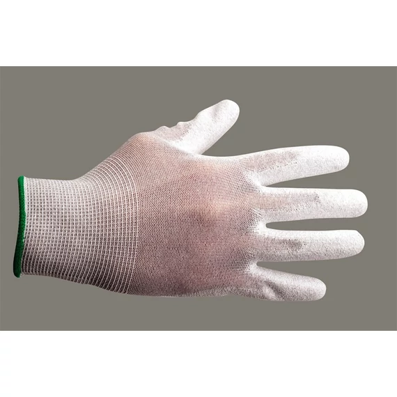 Kesztyű ESD tenyér bevont szürke L