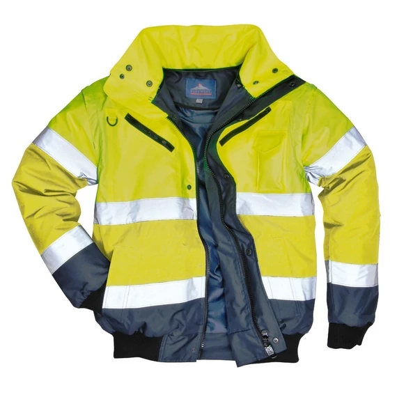 Kabát Hi-Vis Kontrast Bomber 3:1 sárga/sötétkék M
