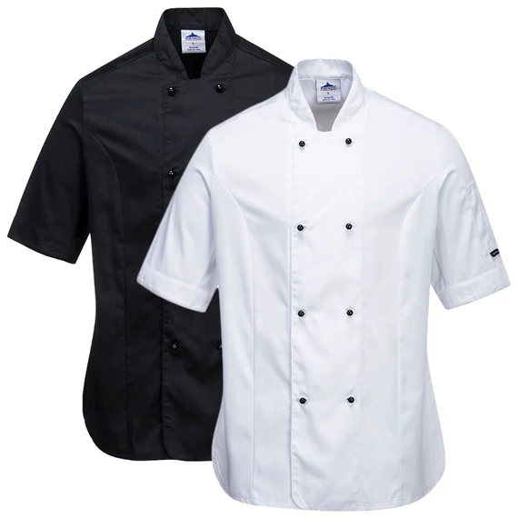 Kabát séf Rachel női rövidujjú fehér XXL