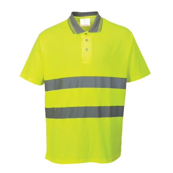 Póló galléros Hi-vis Cotton Comfort sárga 4XL