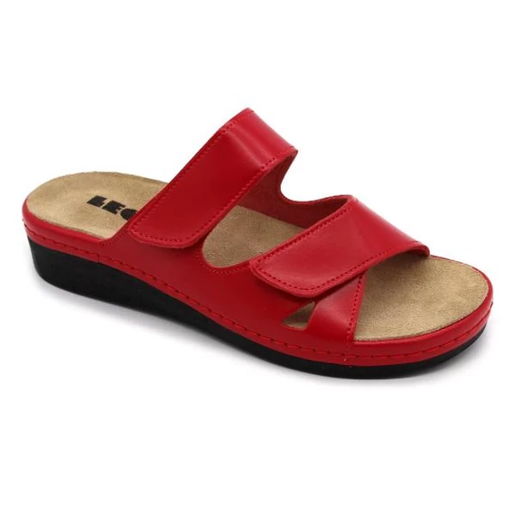 Papucs 5011 Leon Comfort női bőr, piros, 36
