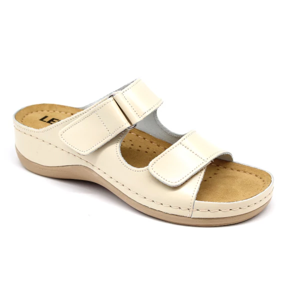 Papucs 905 Leon Comfort női bőr, bézs, 39