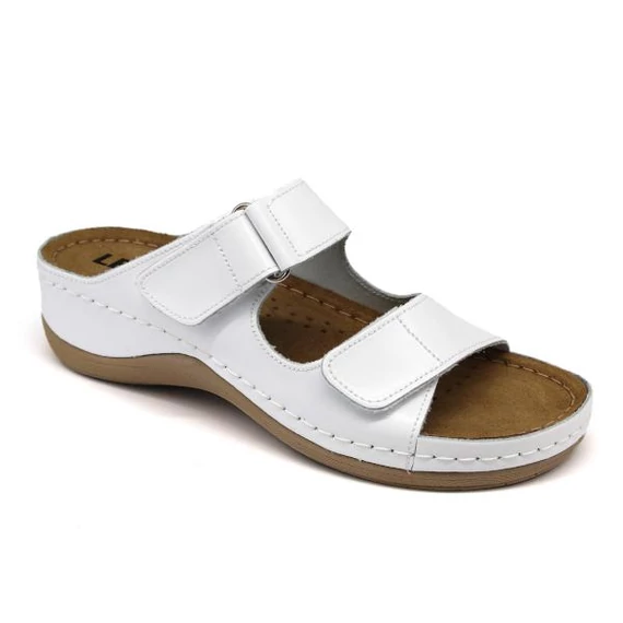 Papucs 905 Leon Comfort női bőr, fehér, 39