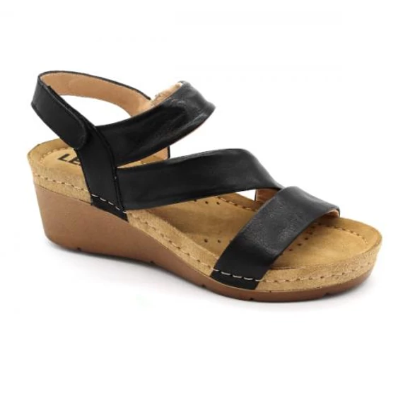 Szandál 1020 Leon Comfort női bőr, fekete, 40