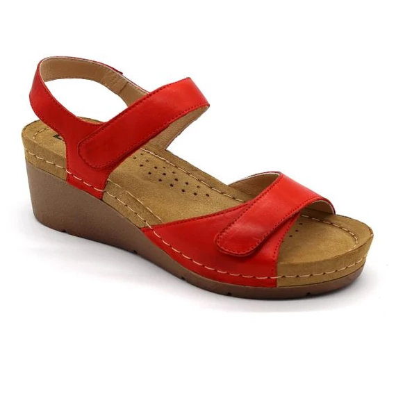 Szandál 1041 Leon Comfort női bőr, piros, 36