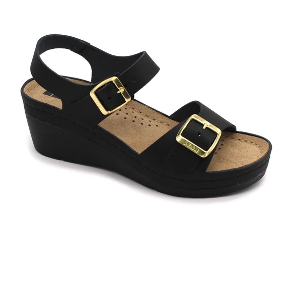 Szandál 1130 LEON Comfort női bőr, fekete, 36