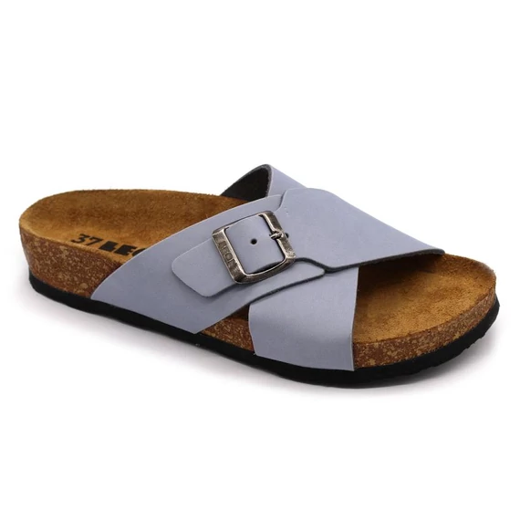 Papucs 4053 LEON Comfort női bőr kék orlando 35